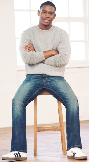 Blue Slim Bootcut Jeans