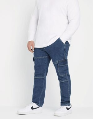 Blue Stretch Cargo Jeans