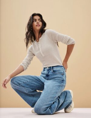 Mid Blue wide Leg Jeans